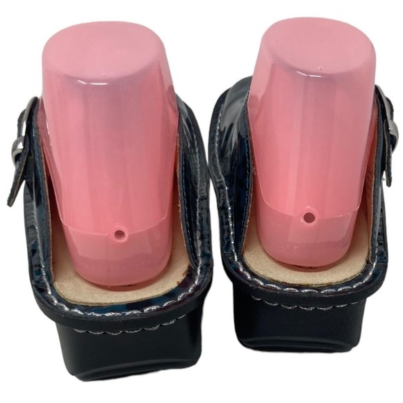 Alegria Black and Blue Leopard Print Mules - Picture 7 of 10